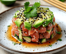 Tartare de thon à l'avocat et au sésame