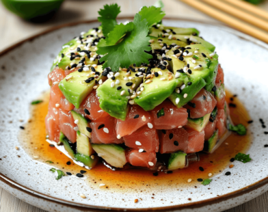 Tartare de thon à l'avocat et au sésame