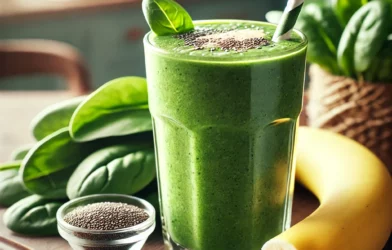 Smoothie vert (épinards, concombre, pomme, citron)