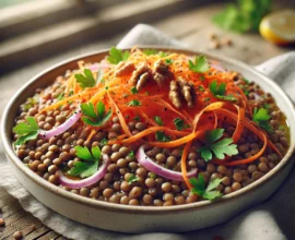 Salade de lentilles et carottes râpées