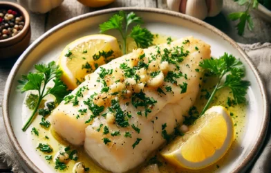 filet de poisson blanc à l'ail et citron