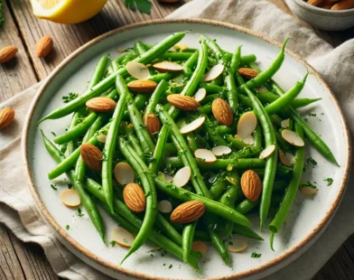 Salade de haricots verts et amandes