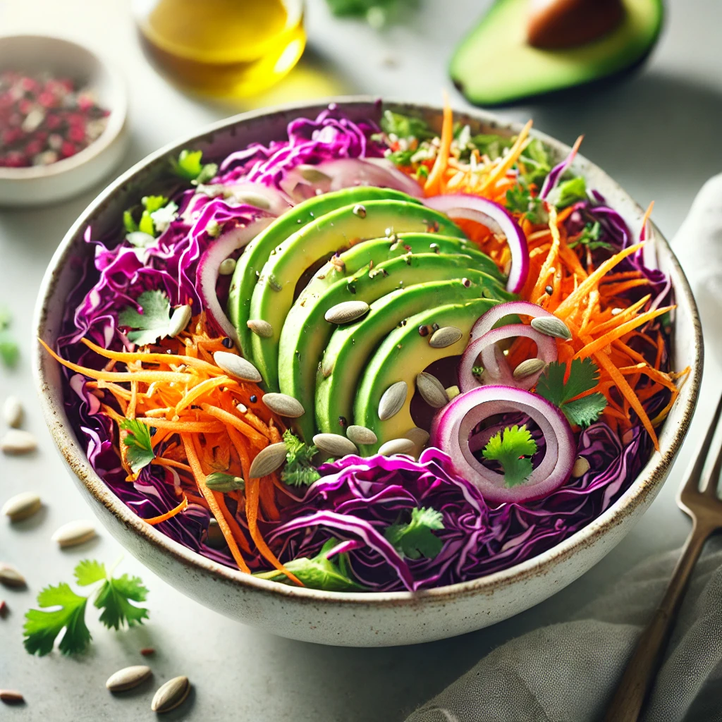 salade de chou rouge et avocat