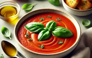 Soupe de tomates et basilic : une recette simple et pleine de saveurs