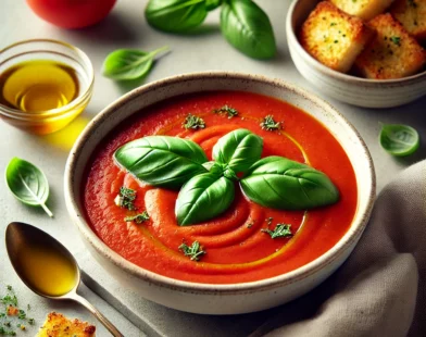 Soupe de tomates et basilic : une recette simple et pleine de saveurs