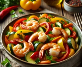 Poêlée de légumes et crevettes