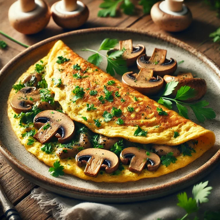 Omelette aux champignons et herbes fraîches