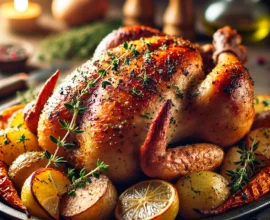 poulet rôti au citron et herbes