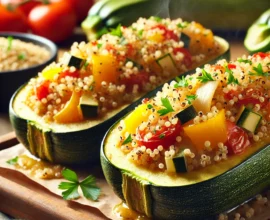 Courgettes farcies au quinoa et légumes