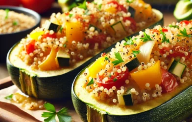 Courgettes farcies au quinoa et légumes