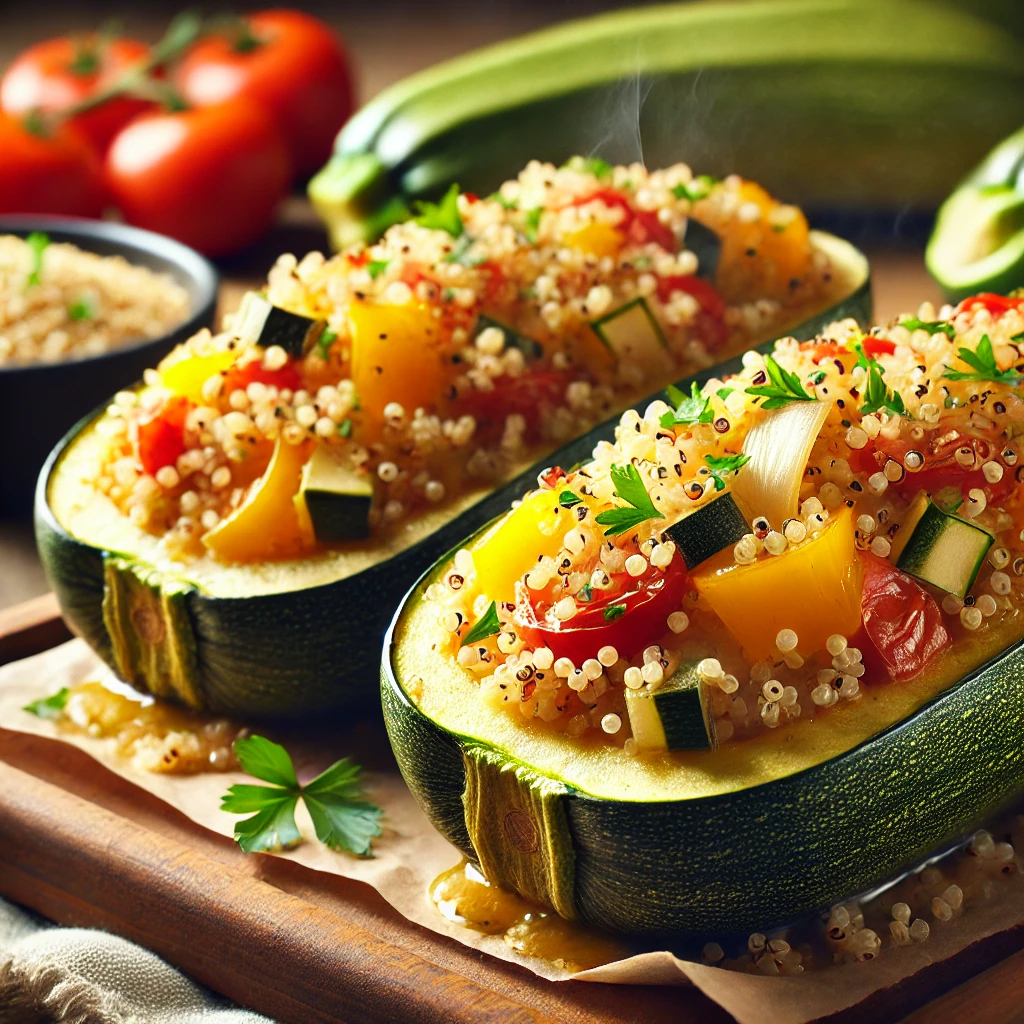 Courgettes farcies au quinoa et légumes