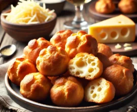 Gougères au fromage – Petites bouchées soufflées au fromage.
