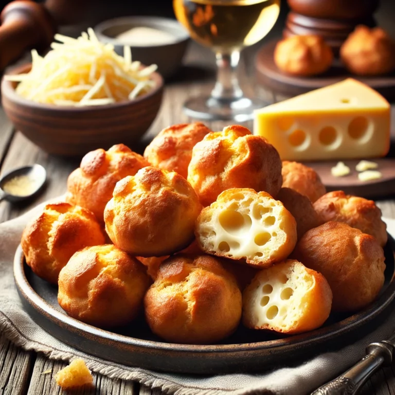 Gougères au fromage – Petites bouchées soufflées au fromage.